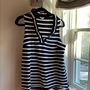 Crown & Ivy Navy and White Striped Tank Top